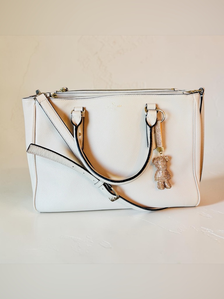 Kate Spade Bag | Ks Mulberry Street Lise Satchel Nwot + Bear Gold Bling Charm
